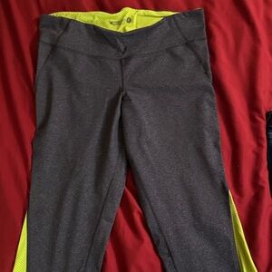 Women's Gray and Yellow Leggings